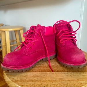 Timberland Pink Laceup Boots